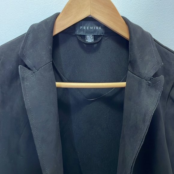 Black Faux Suede Blazer - Picture 2 of 2